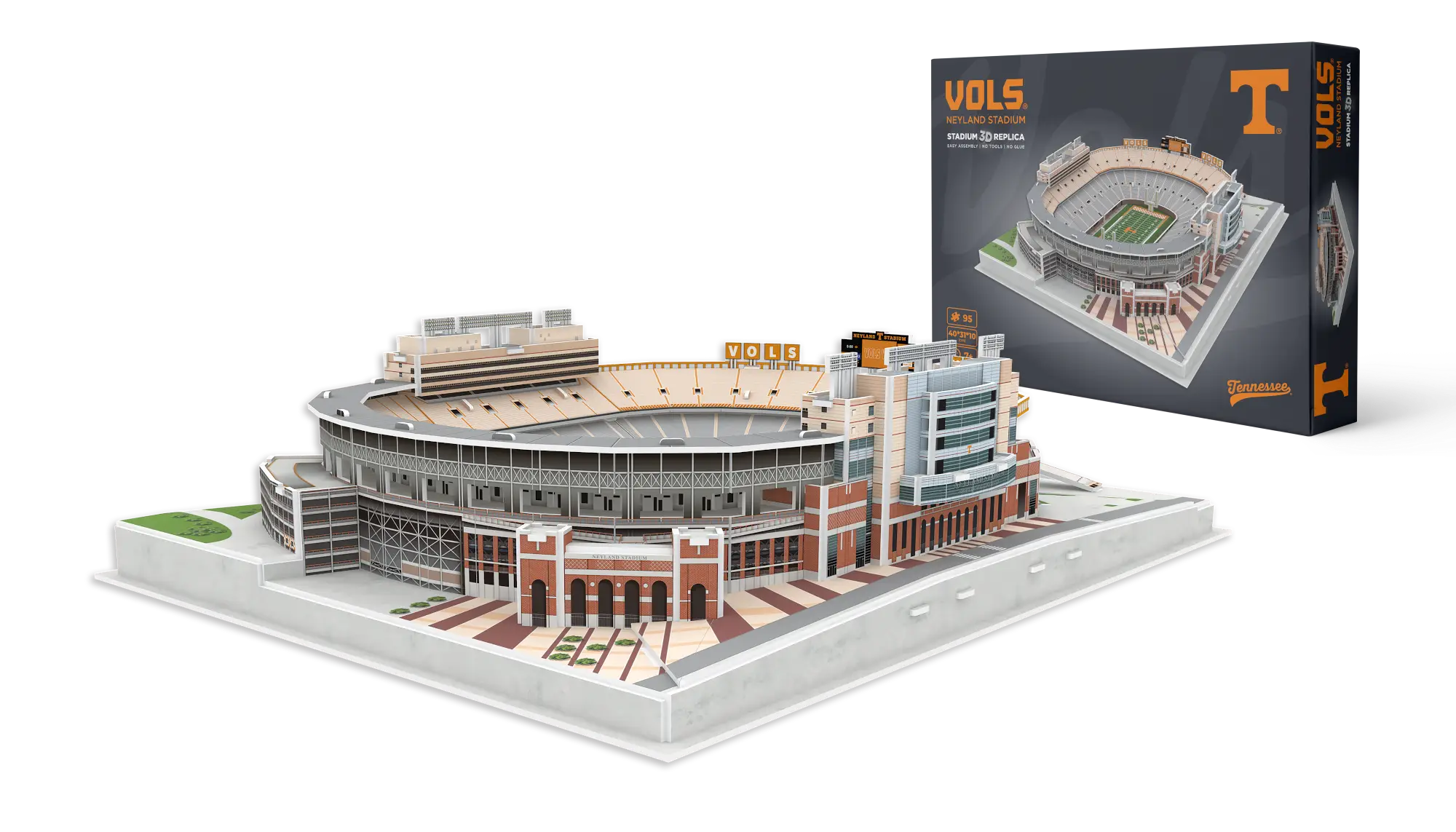 Tennessee Volunteers Neyland Stadium 3D puzzle completed 95-piece stadium replica with box
