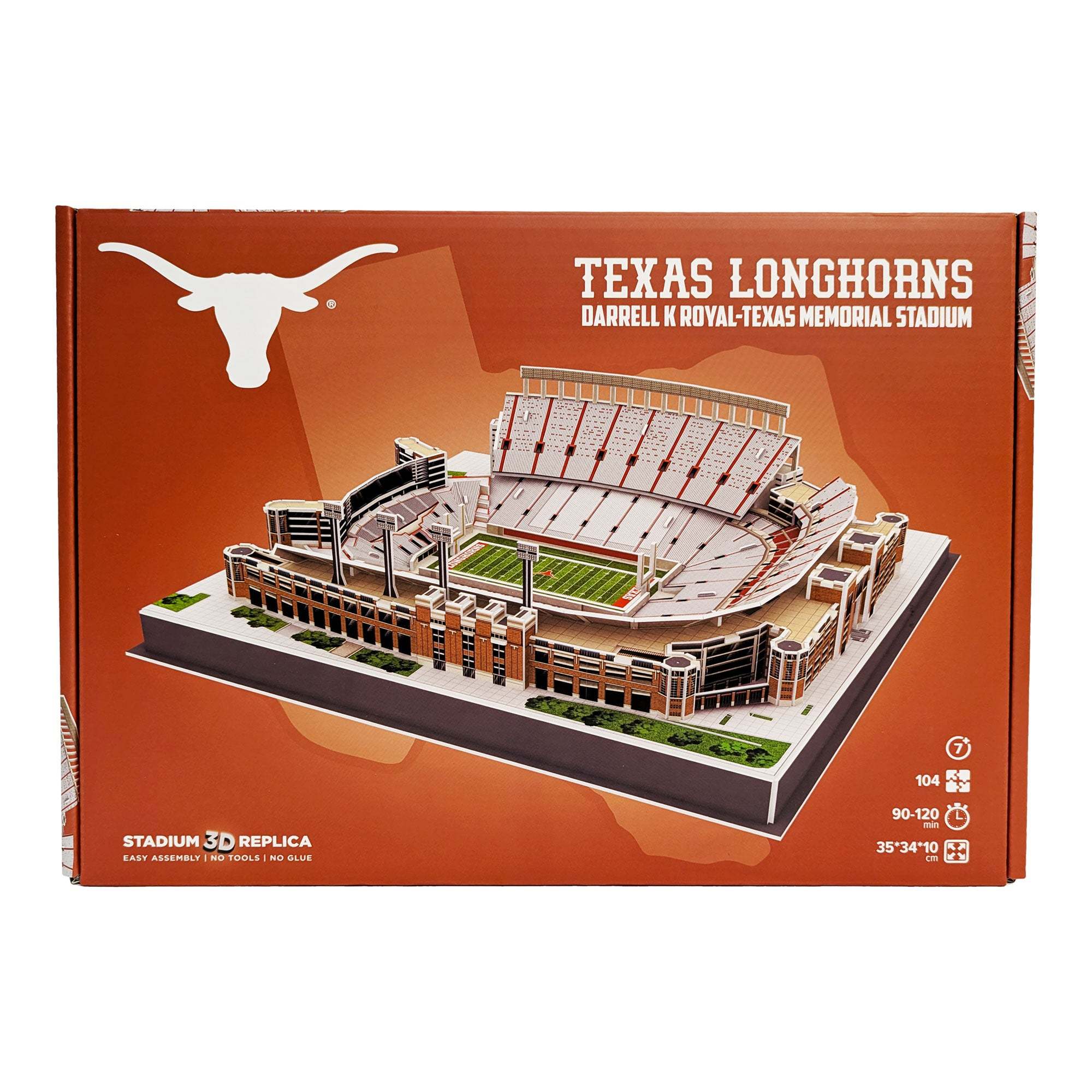 Texas Longhorns Darrell K Royal-Texas Memorial Stadium 3D puzzle model with detailed stadium features and 106 pieces