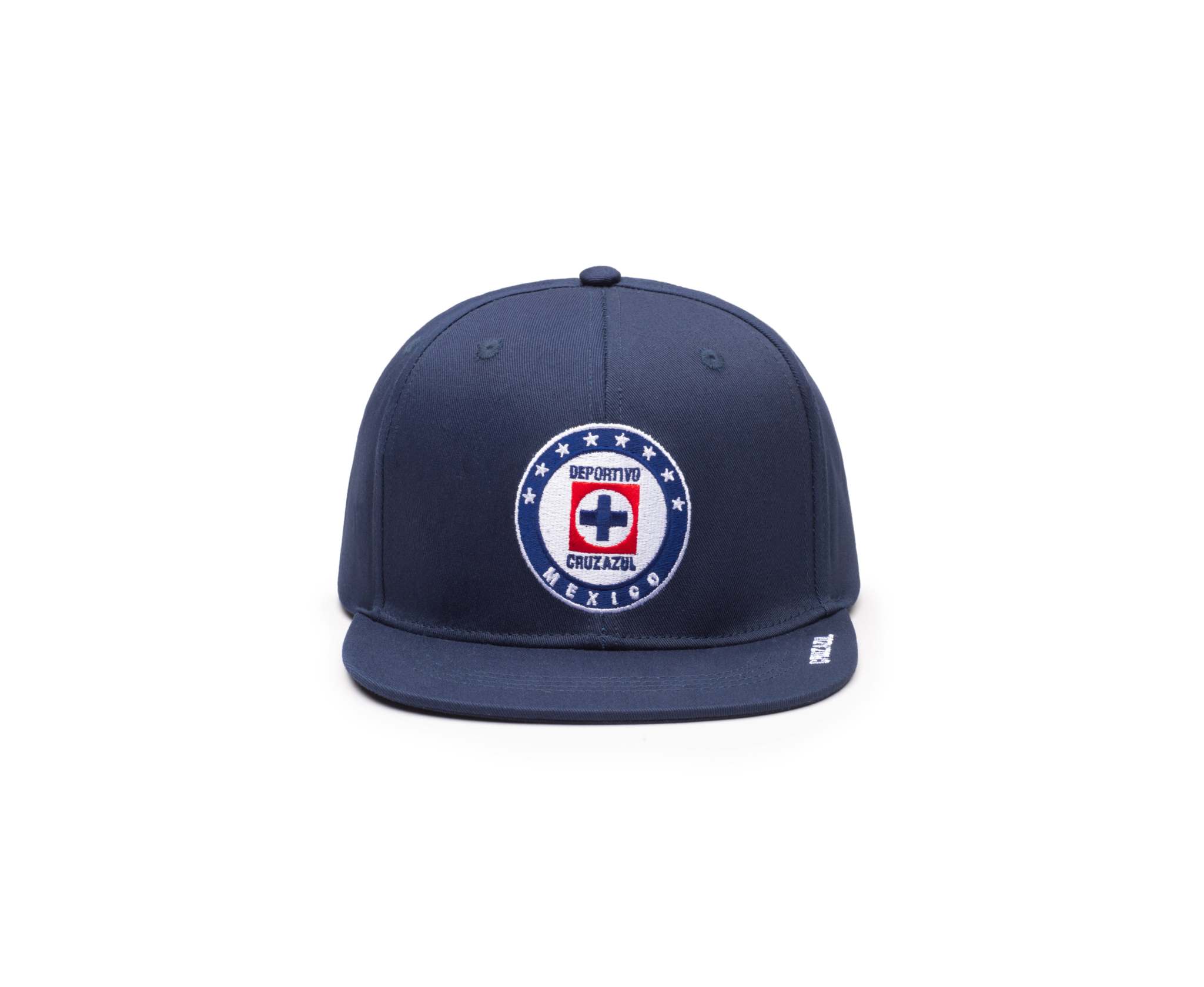 Officially licensed Deportivo Cruz Azul snapback hat in navy blue by Fan Ink with embroidered team crest and adjustable closure