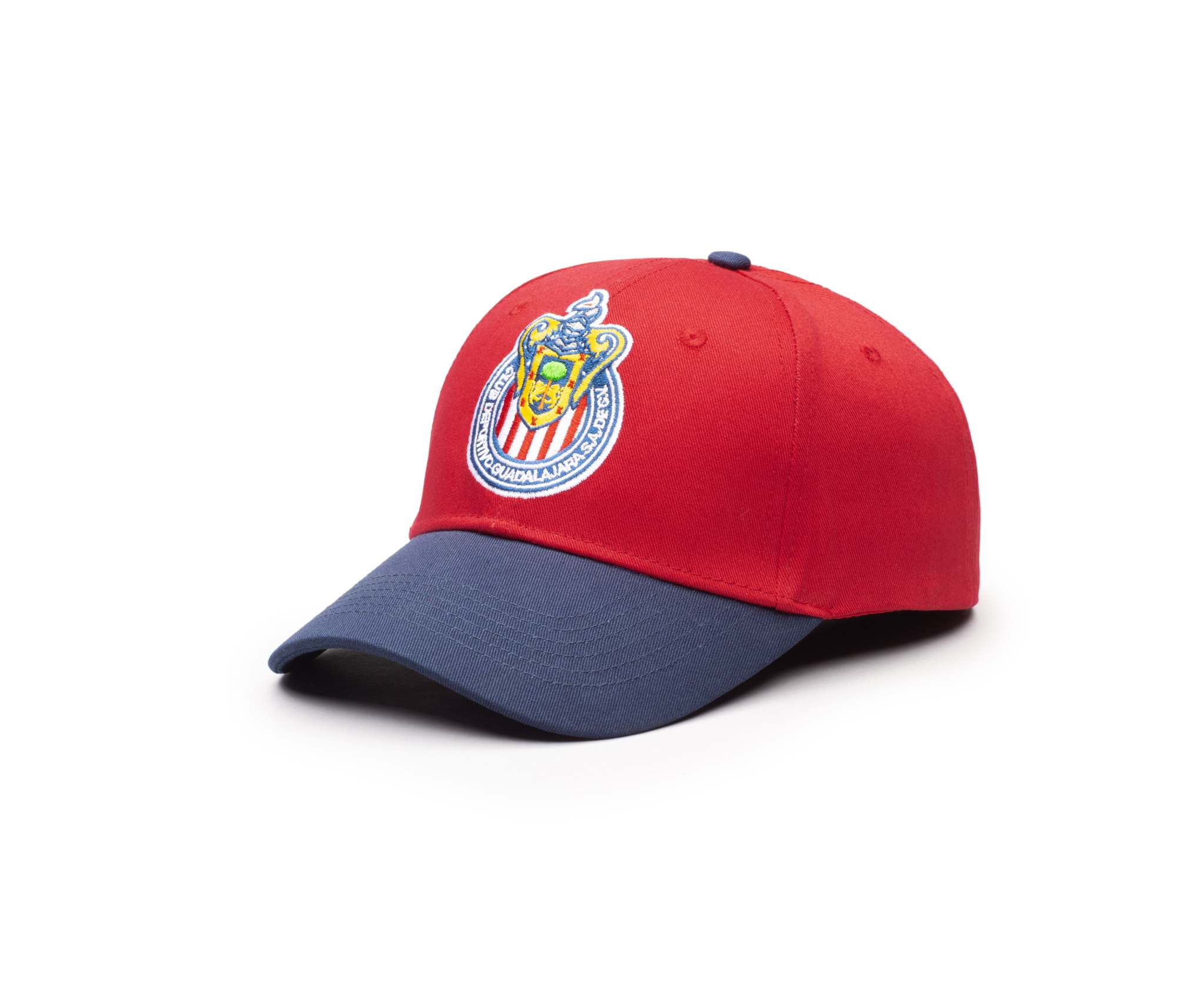 Fan Ink Officially Licensed 2-Tone Adjustable Hats  with embroidered logo, red and navy design.