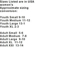 Volleyball Slippers Slippers size chart for volleyball fans.