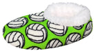 Volleyball Slippers -themed slippers with a cozy white lining, perfect for volleyball fans.