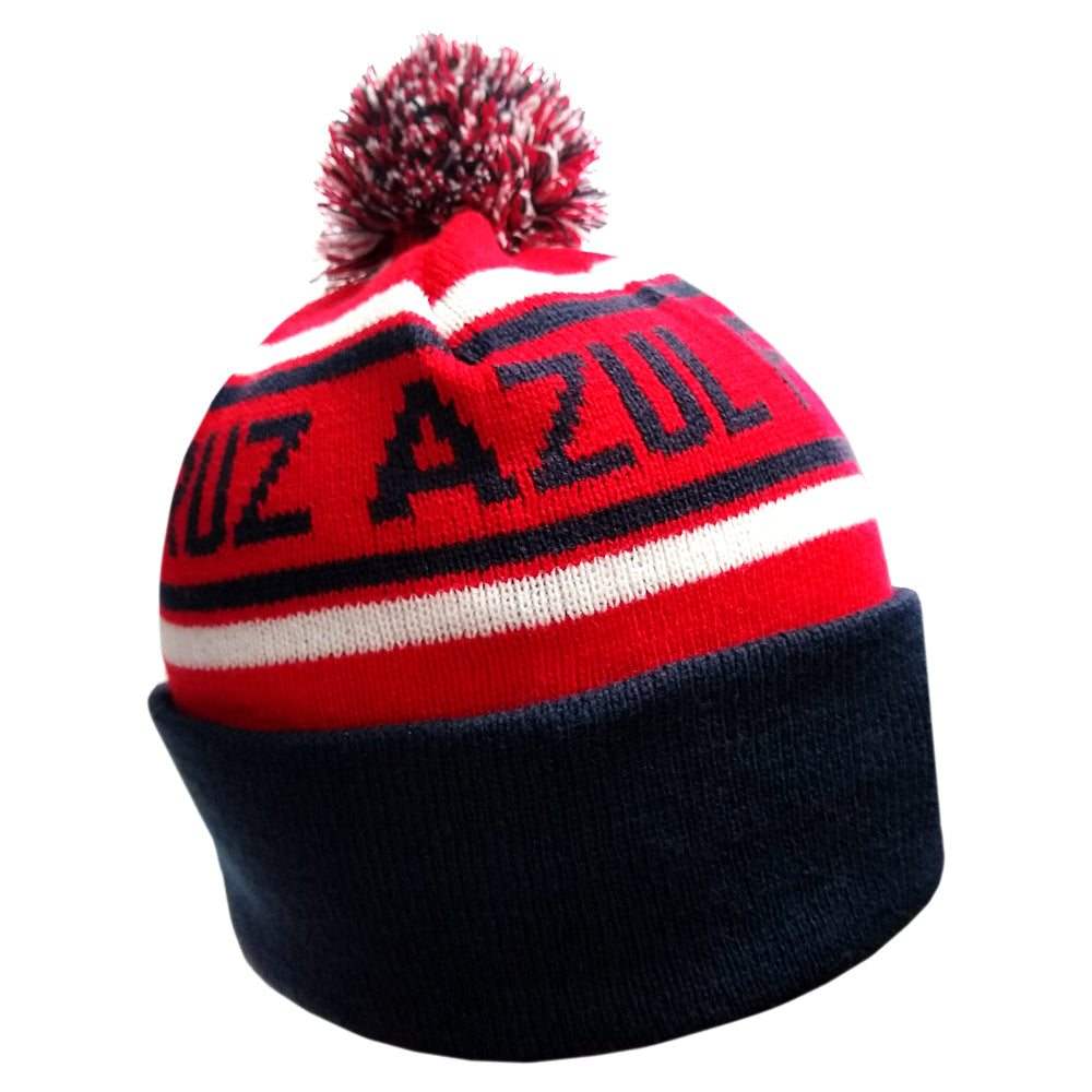 Cruz Azul football beanie with pom pom and navy cuff