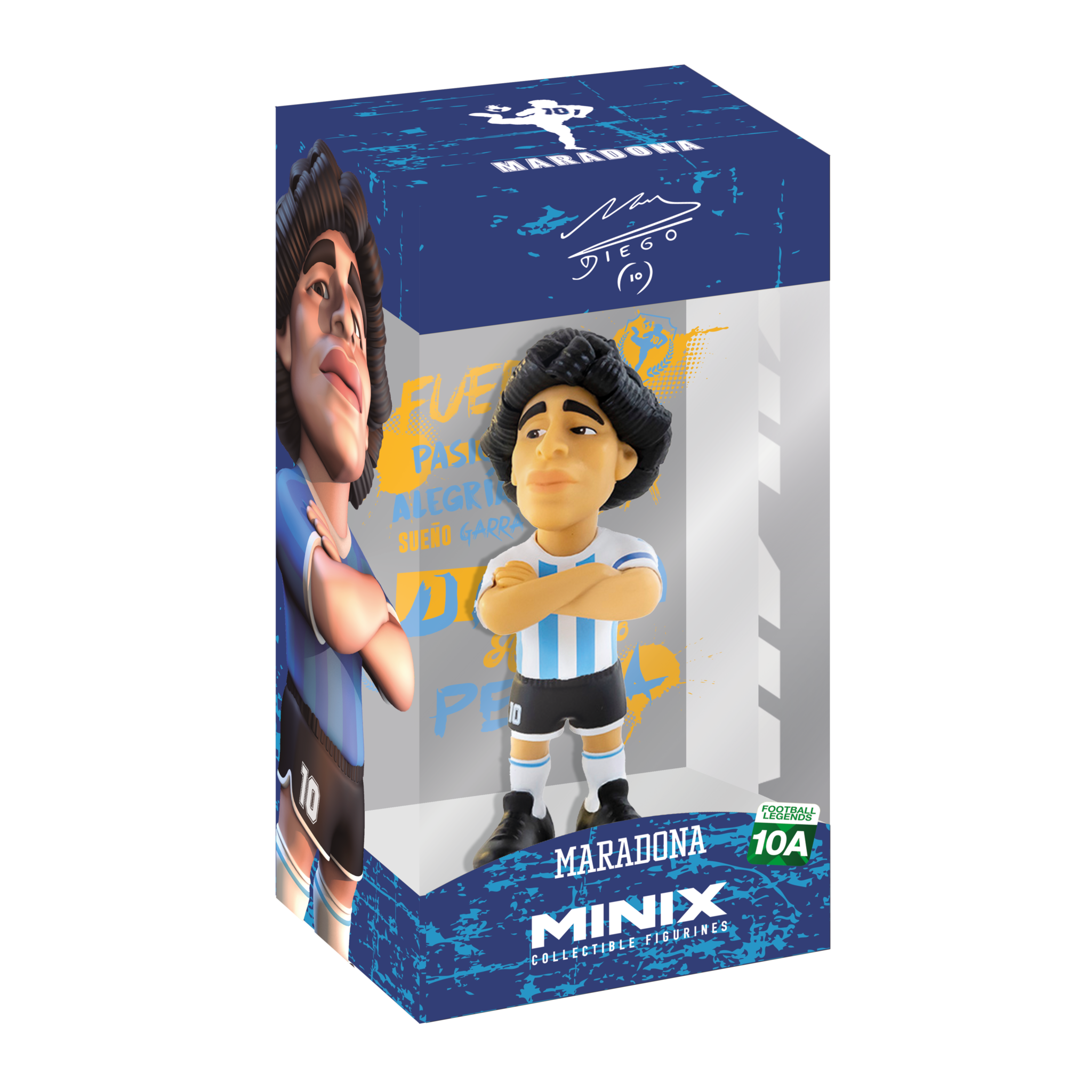 Minix Diego Maradona 12cm collectible figurine in Argentina home kit packaging