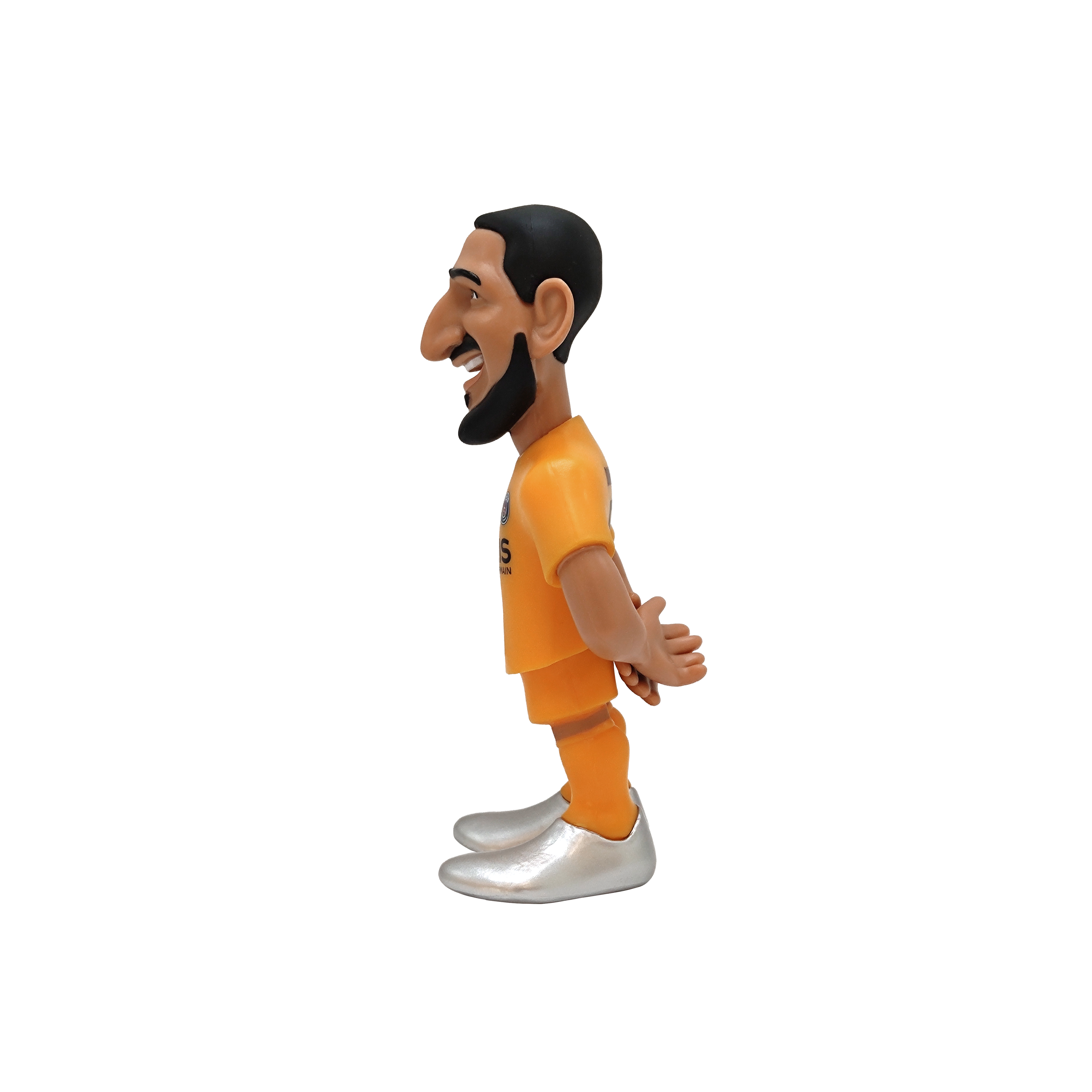 Official PSG Minix Football Stars 12cm collectible figurine in orange kit with detailed sculpt and display-ready packaging