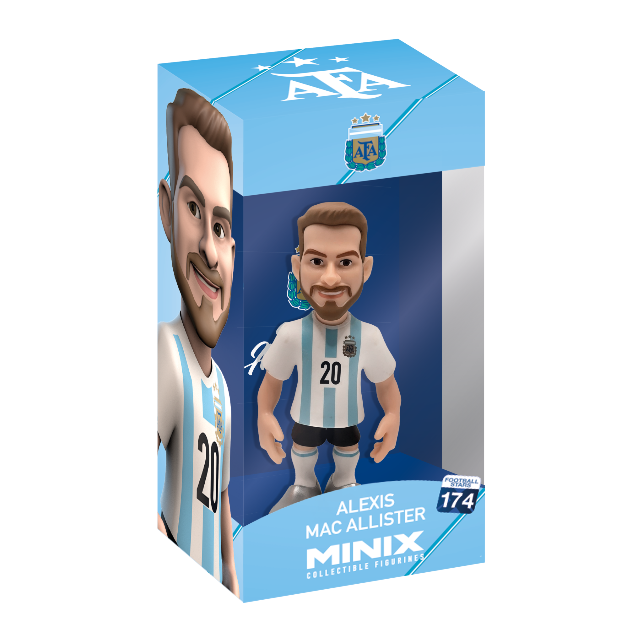 Minix Argentina National Team 12cm collectible figurine of Alexis Mac Allister in official AFA packaging