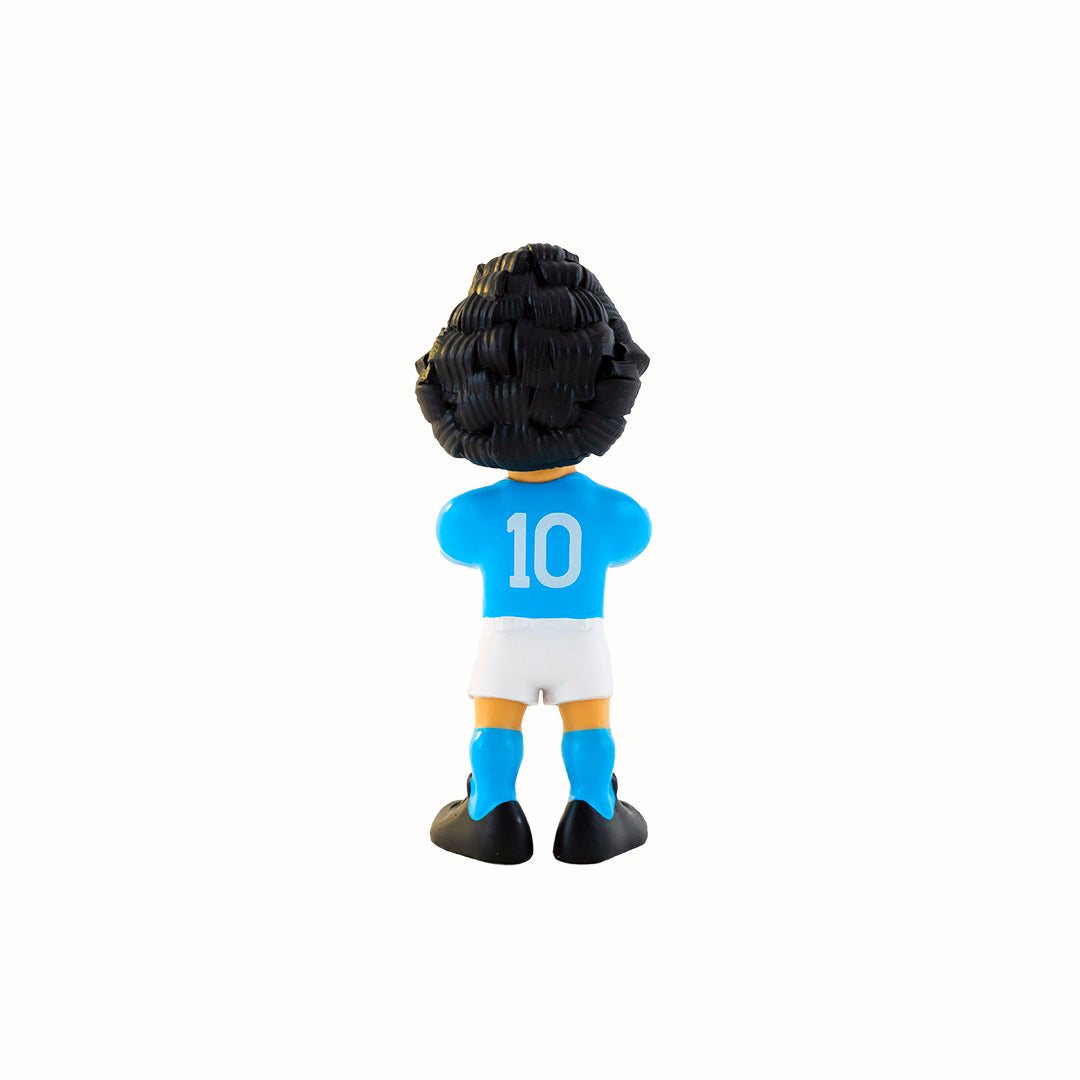 Minix Diego Maradona collectible figurine in Argentina home kit with number 10, 12cm tall.
