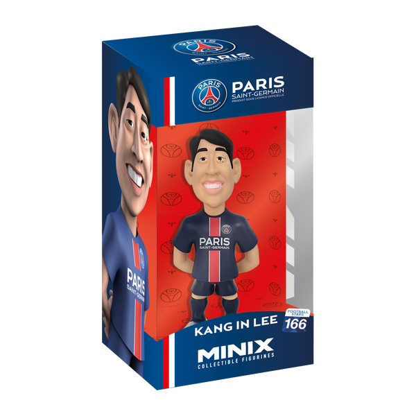 Minix PSG 12cm collectible football figurines featuring Kylian Mbappé and Dembélé in vibrant detail