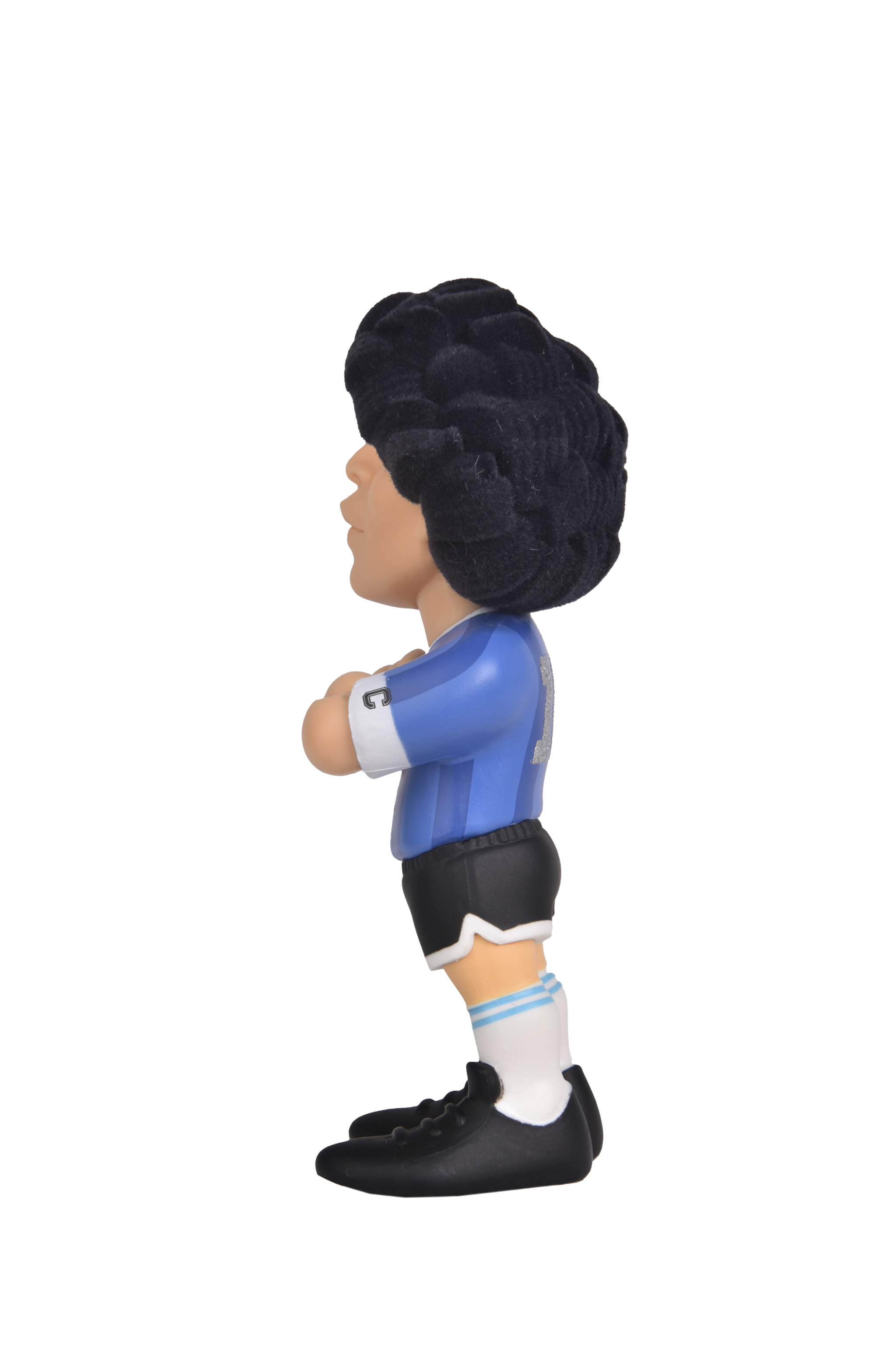 Minix Maradona 12cm collectible figurine in Napoli kit with detailed facial features and iconic football pose