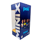 Minix Pelé Santos FC collectible figurine in a dark blue box with bold white lettering and colorful player illustrations.