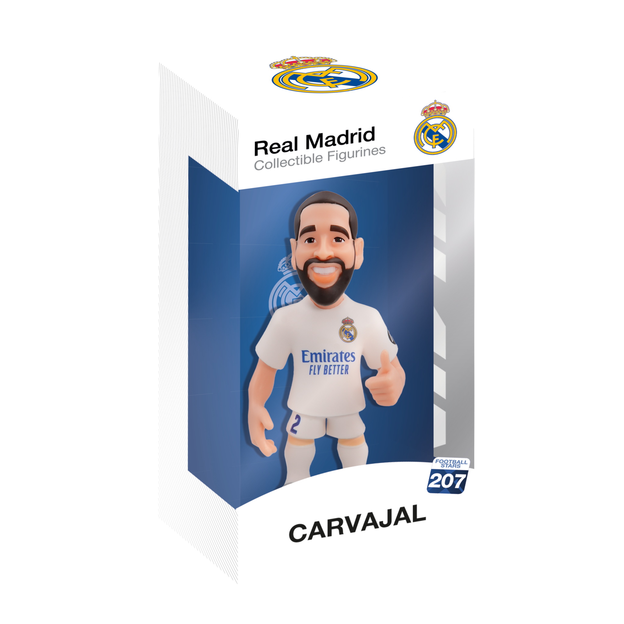 Minix Real Madrid collectible figurine of Carvajal in official club kit, 12cm tall, in display box