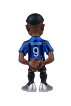 Minix Inter Milan 12cm official licensed football player figurine wearing black and blue jersey number 9 Thuram.