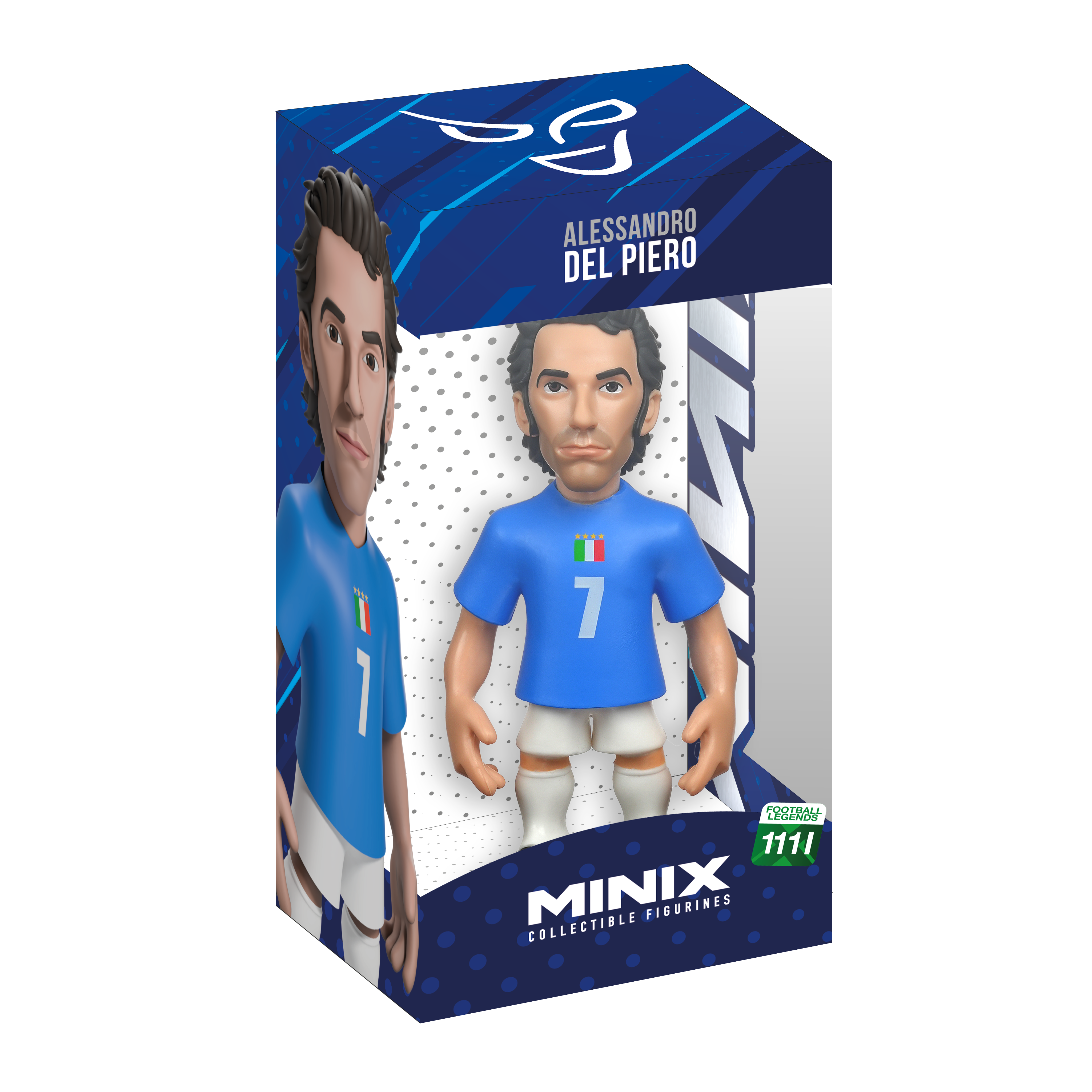 Alessandro Del Piero Minix 12cm collectible figurine in Italy kit, officially licensed football star display figure