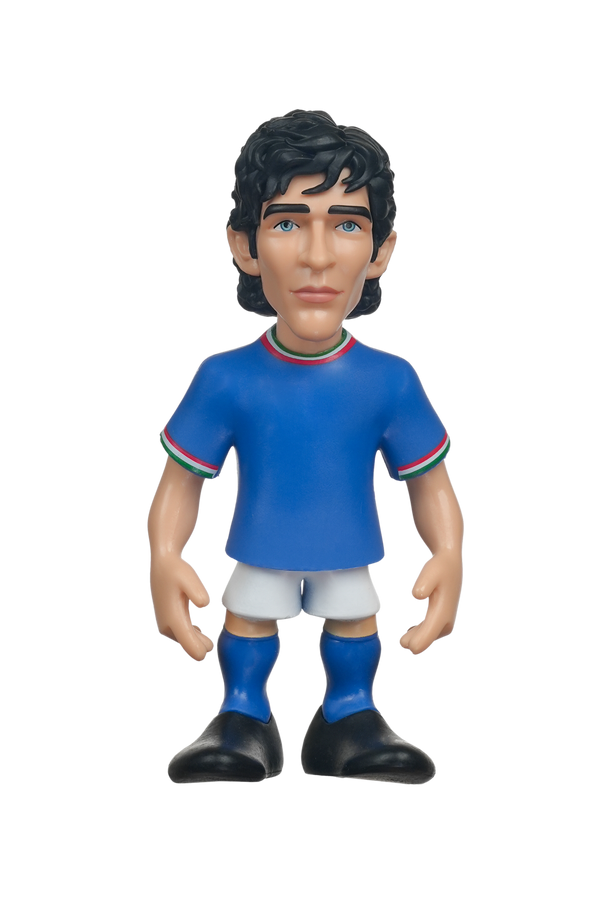 Minix Paolo Rossi 12cm collectible figurine in official Italy football kit, capturing the iconic Italian football legend.