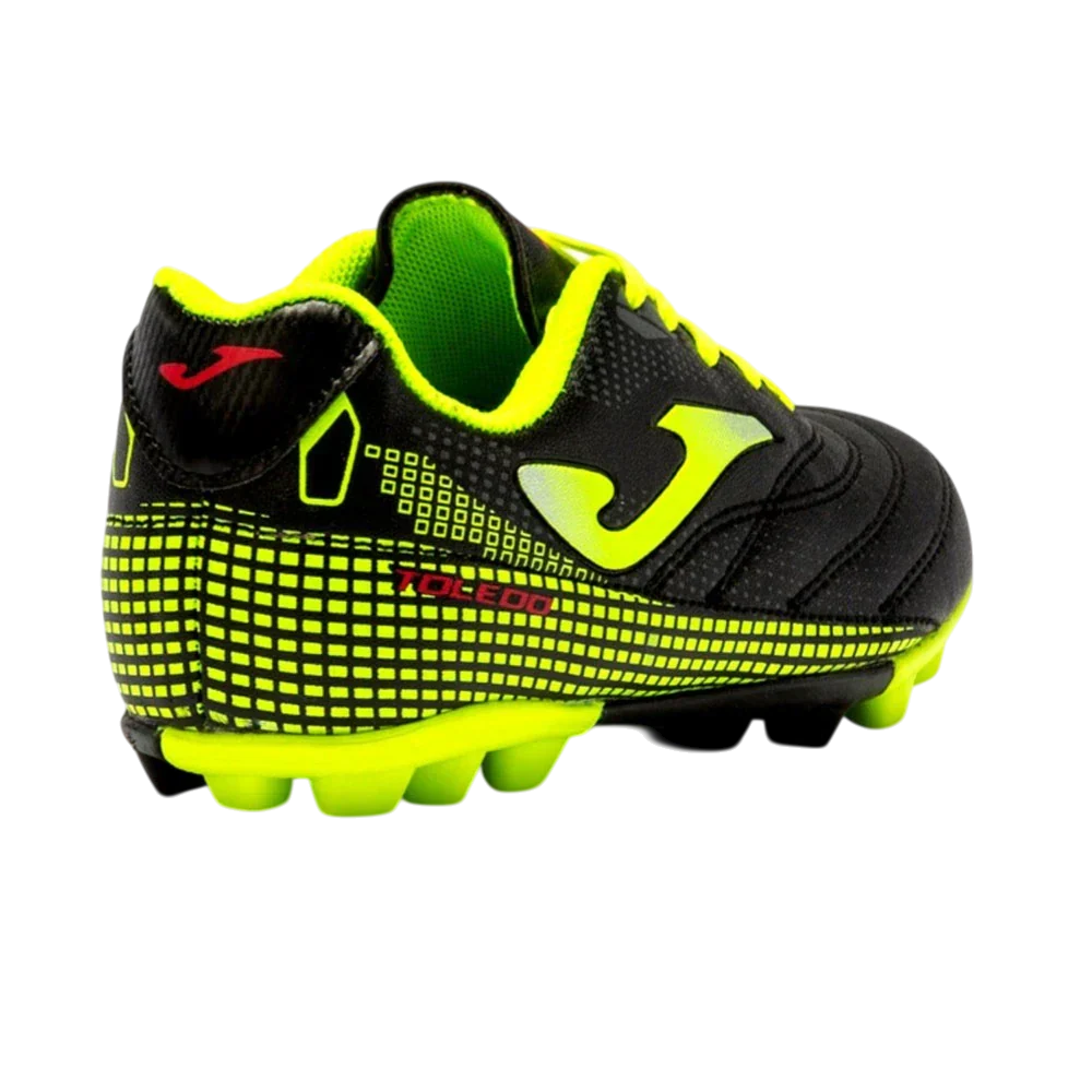 Joma Toledo Junior Molded 24 lightweight youth soccer shoes with synthetic Fibertec upper and rubber outsole for traction