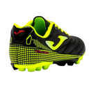 Joma Toledo Junior Molded 24 lightweight youth soccer shoes with synthetic Fibertec upper and rubber outsole for traction