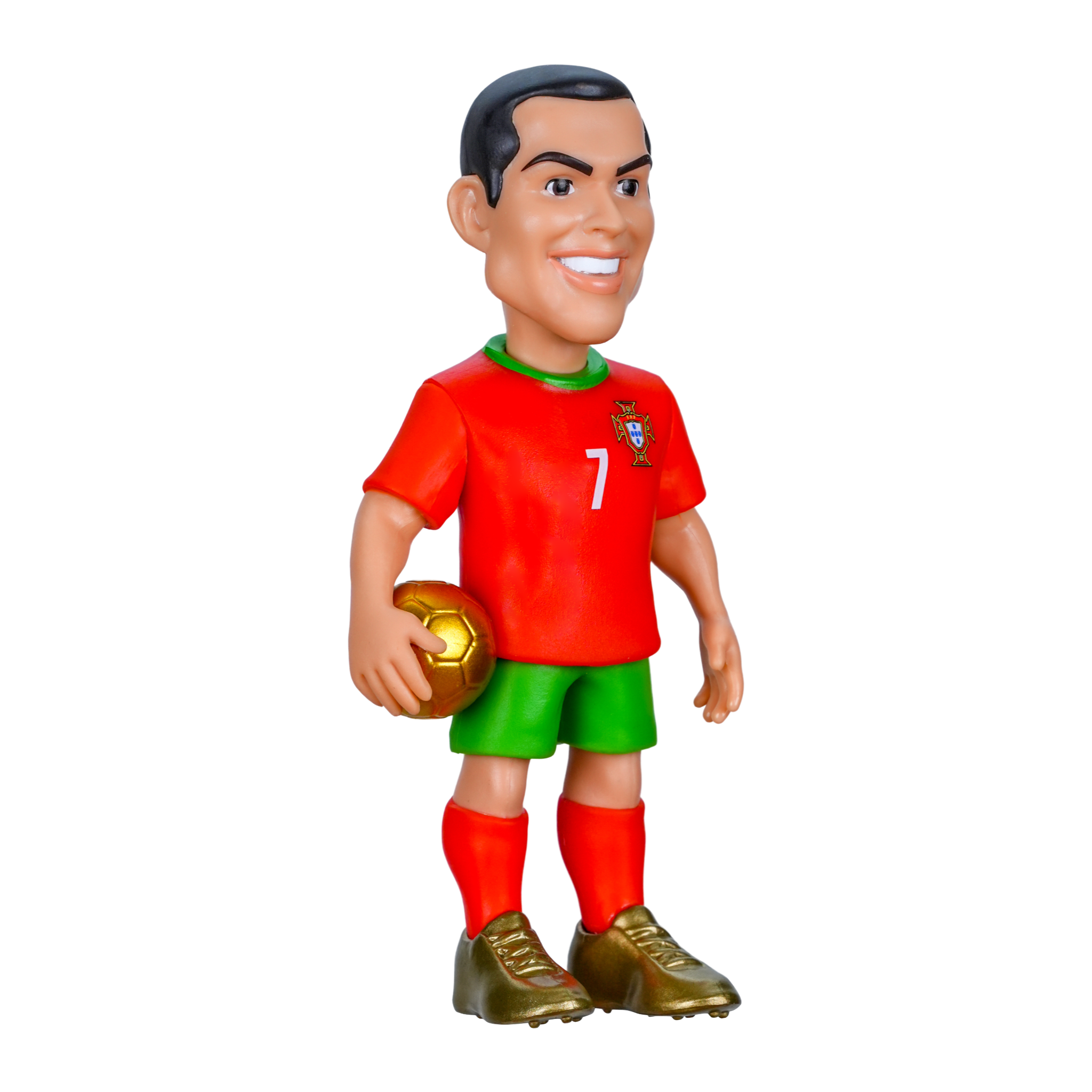 Minix Portugal 5-Pack official 7cm collectible football figurines of Ronaldo, Vitinha, Neves, Leão, and Nuno Mendes in red and green kits