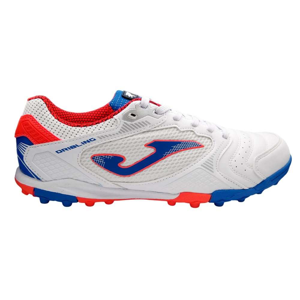Joma Dribling Turf adult soccer shoes in white and red with durable design for turf fields