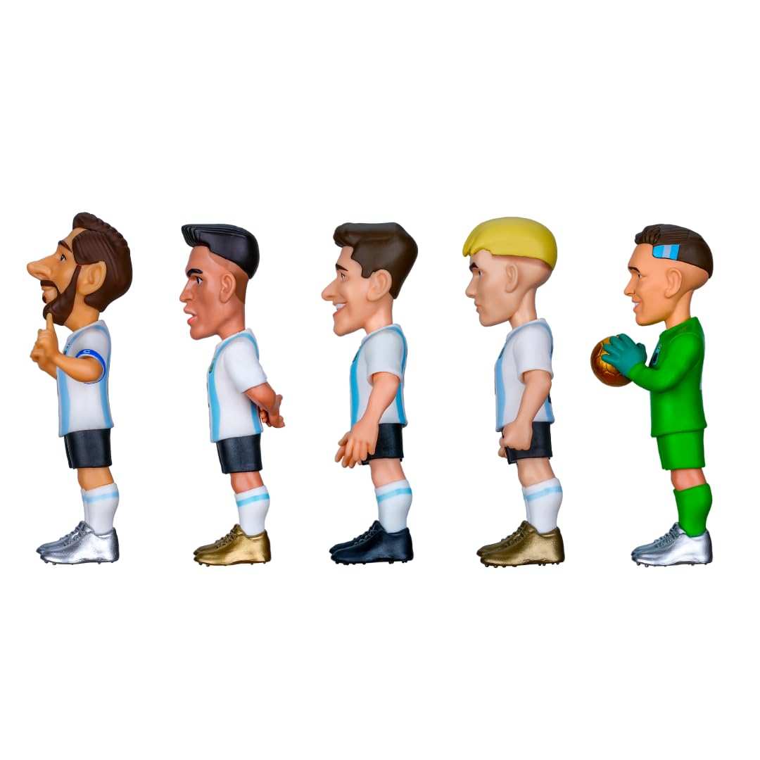 Minix Argentina National Team 5-pack soccer figurines featuring Messi and teammates in official kits, 7cm collectibles