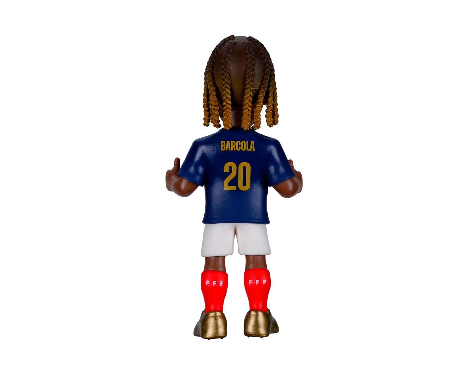 Minix France collectible figurine of Bradley Barcola in official national team kit, 12cm tall detailed soccer figure