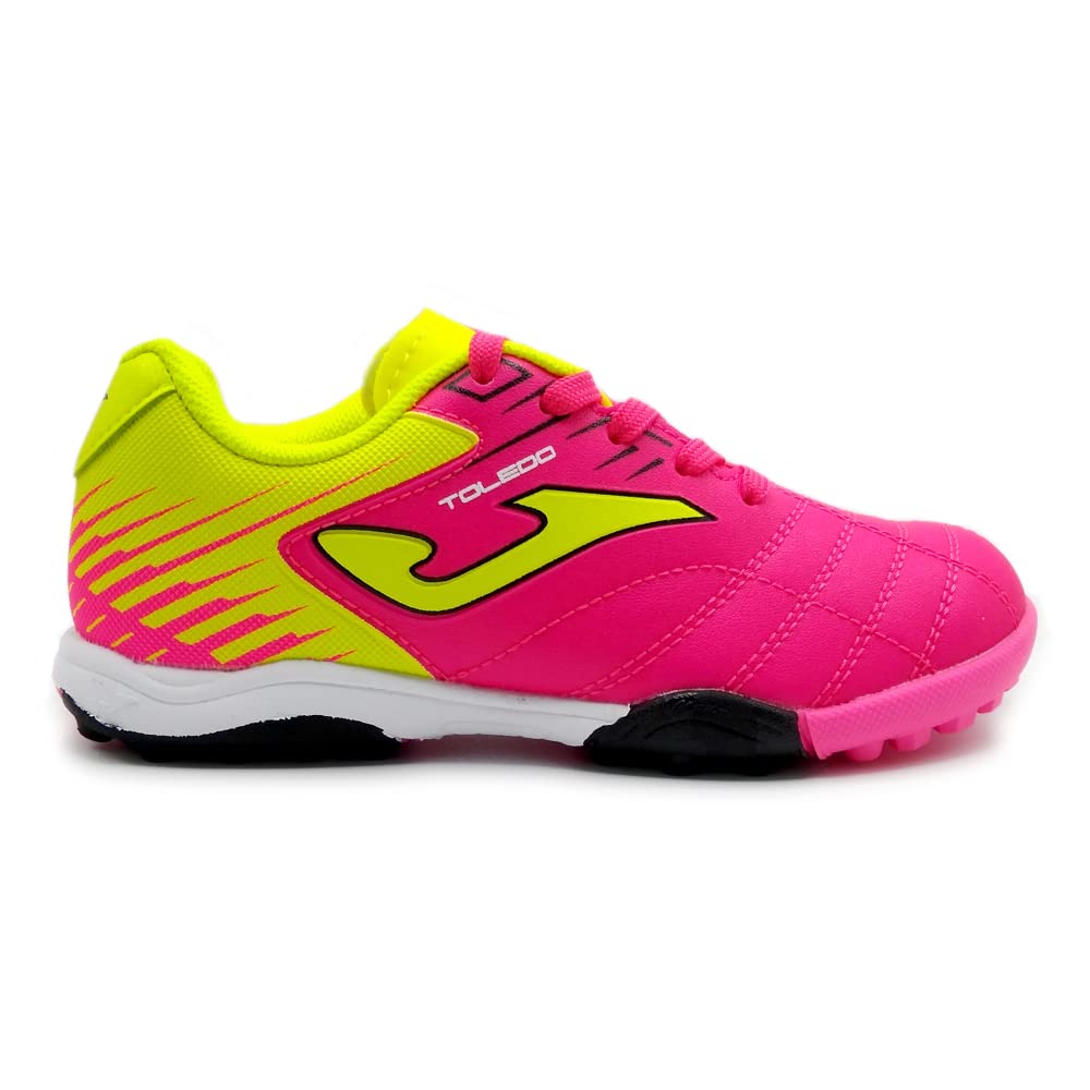 Joma Toledo Junior Turf Soccer Shoe pink fluo yellow youth size 5.5