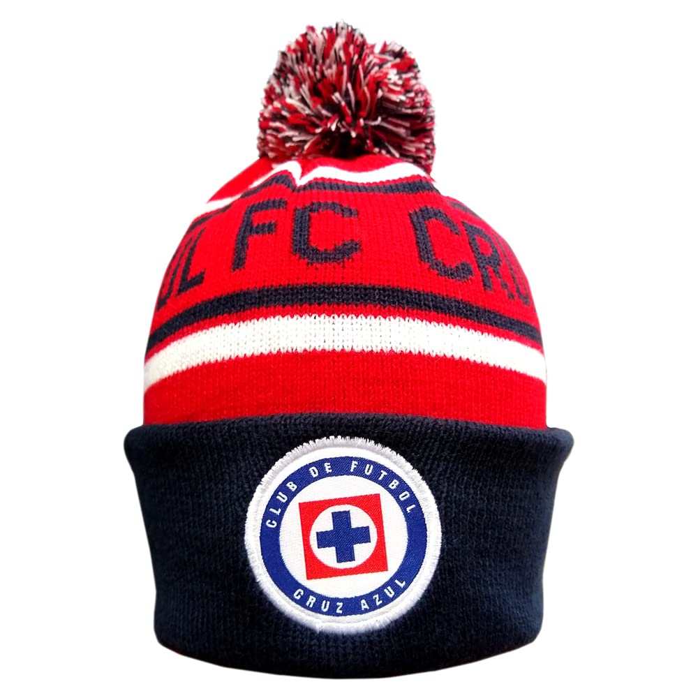 Fan Ink officially licensed soccer beanie with pom pom and embroidered team logo in club colors