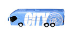 Manchester City collectible miniature team bus in sky color with friction power and die-cast build