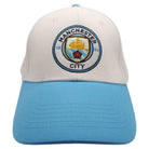 Fan Ink Limited officially licensed Manchester City adjustable unisex soccer hat with embroidered crest and two-tone design