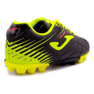 Black Joma junior firm ground soccer cleats with lightweight synthetic upper and multi-surface outsole