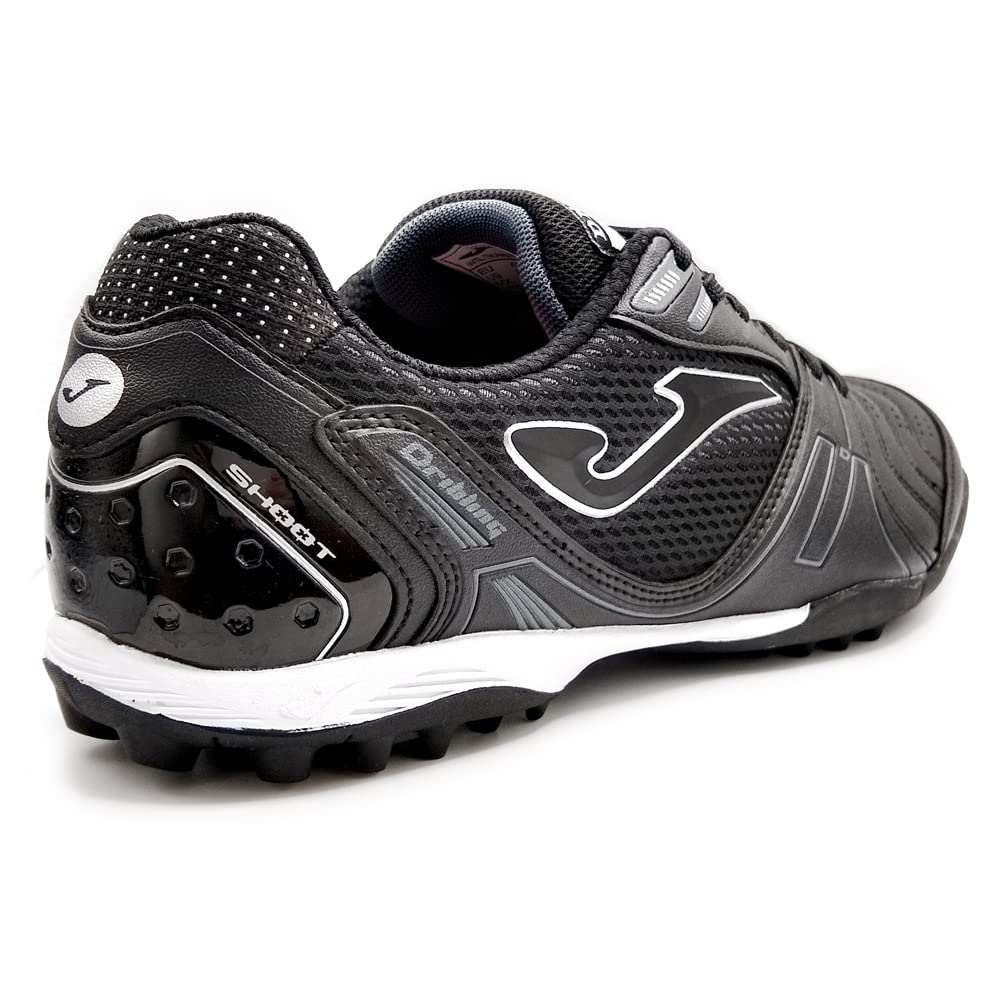 Joma Dribling Turf black and white men's soccer shoes with rubber studs for artificial grass and hard ground