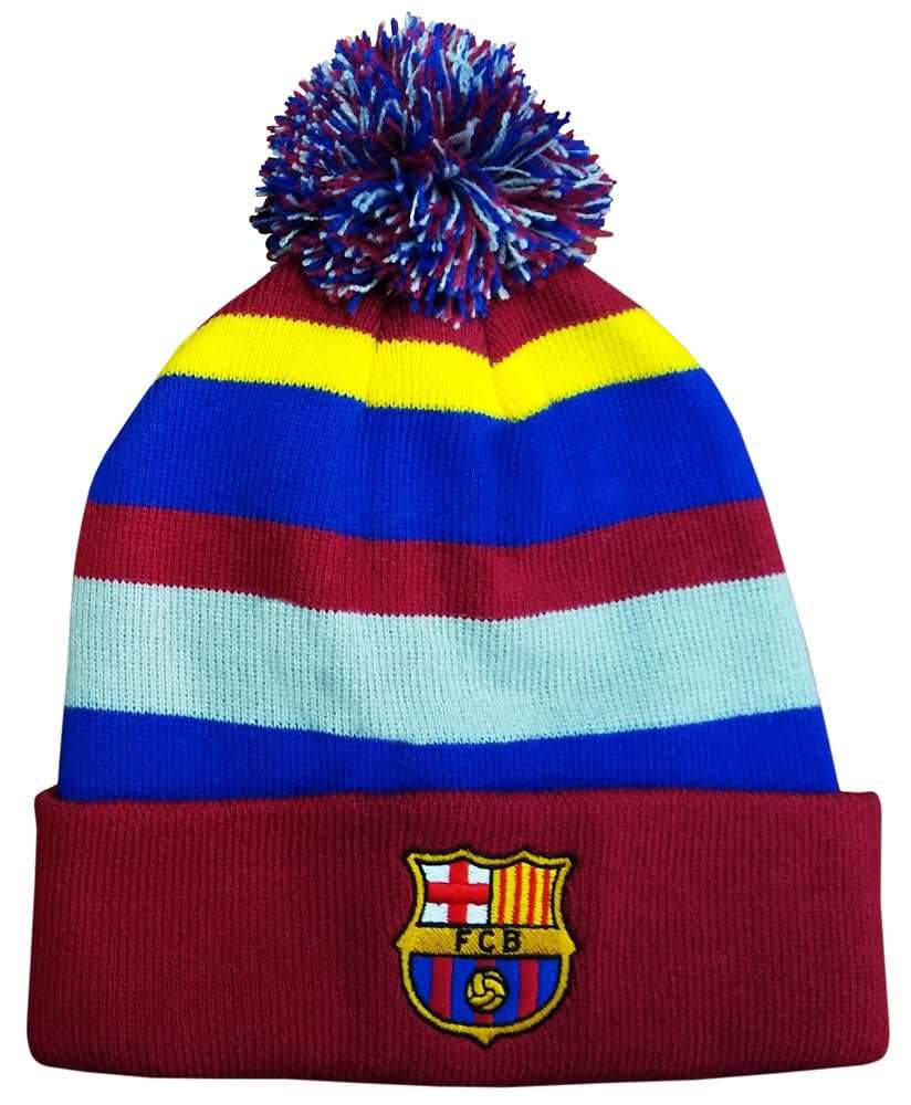 Fan Ink FC Barcelona multicoloured knit beanie with embroidered crest and soft acrylic fabric