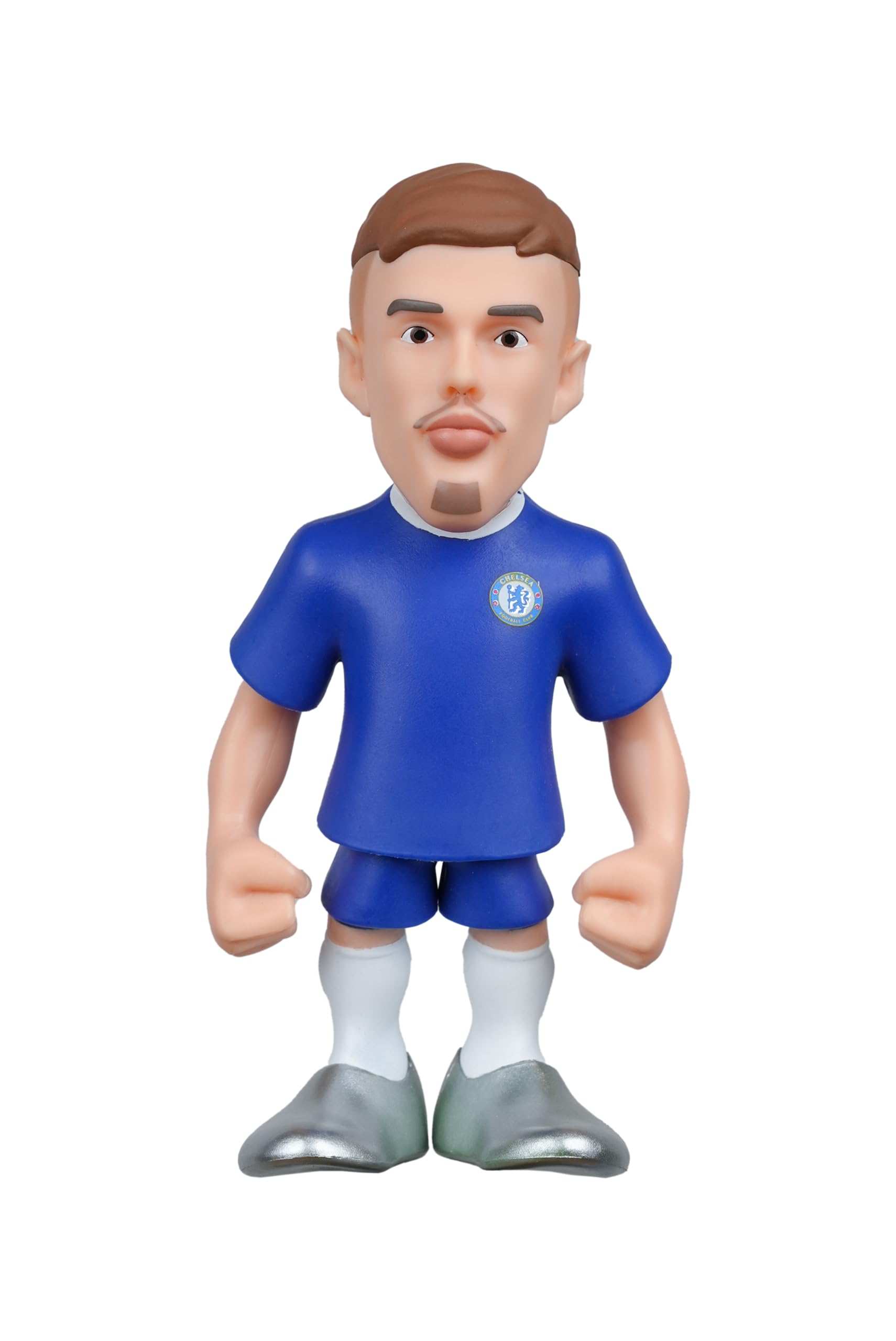 Minix Cole Palmer 12cm figurine in Chelsea FC kit with detailed hairstyle and facial features, officially licensed collectible.