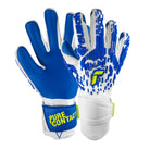 Reusch Pure Contact Freegel Duo size 10 white and blue goalkeeper gloves with Evolution Negative Cut and Steady Cuff wrist closure