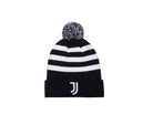 Fan Ink Juventus Beanie with embroidered crest, multicolored knit, and stretch-fit design for warmth and comfort