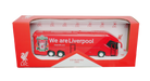 Liverpool Mini Team Bus, red miniature coach with Liverpool crest and white lettering in a display box