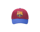 Officially licensed adjustable football hat in red and blue with embroidered club crest, sporty 2-tone design.