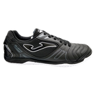 Joma Dribling black indoor soccer shoe with white sole and logo for agility and control