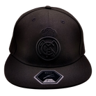 Black Real Madrid fitted cap with 3D embroidered crest and premium polyester construction
