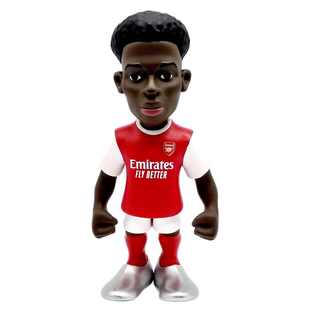 Minix Arsenal FC 12cm football star figurine in official red and white kit with Emirates sponsor logo, detailed collectible design.