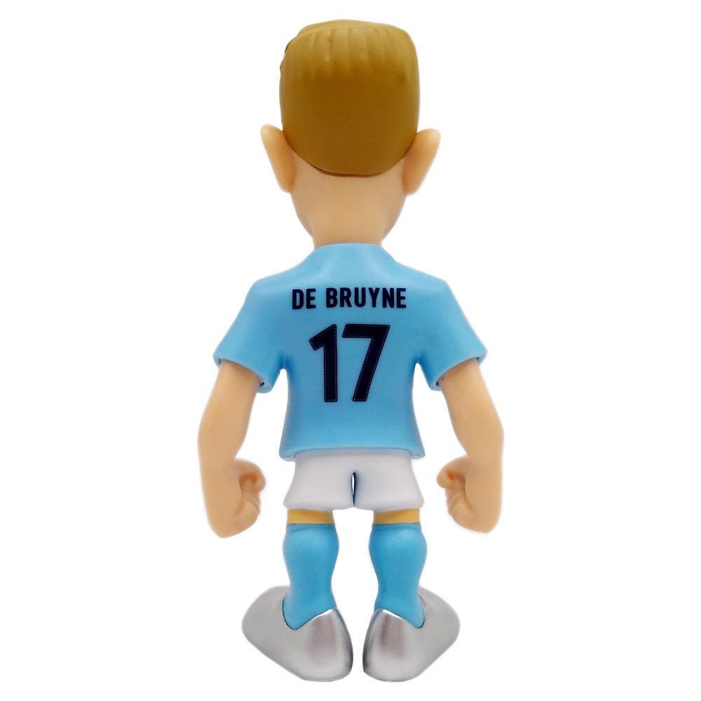 Minix Manchester City Football Stars collectible figurine of De Bruyne in club kit, back view, 12cm football star model