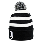 Fan Ink officially licensed Juventus soccer knit cap with black and white stripes and pom-pom