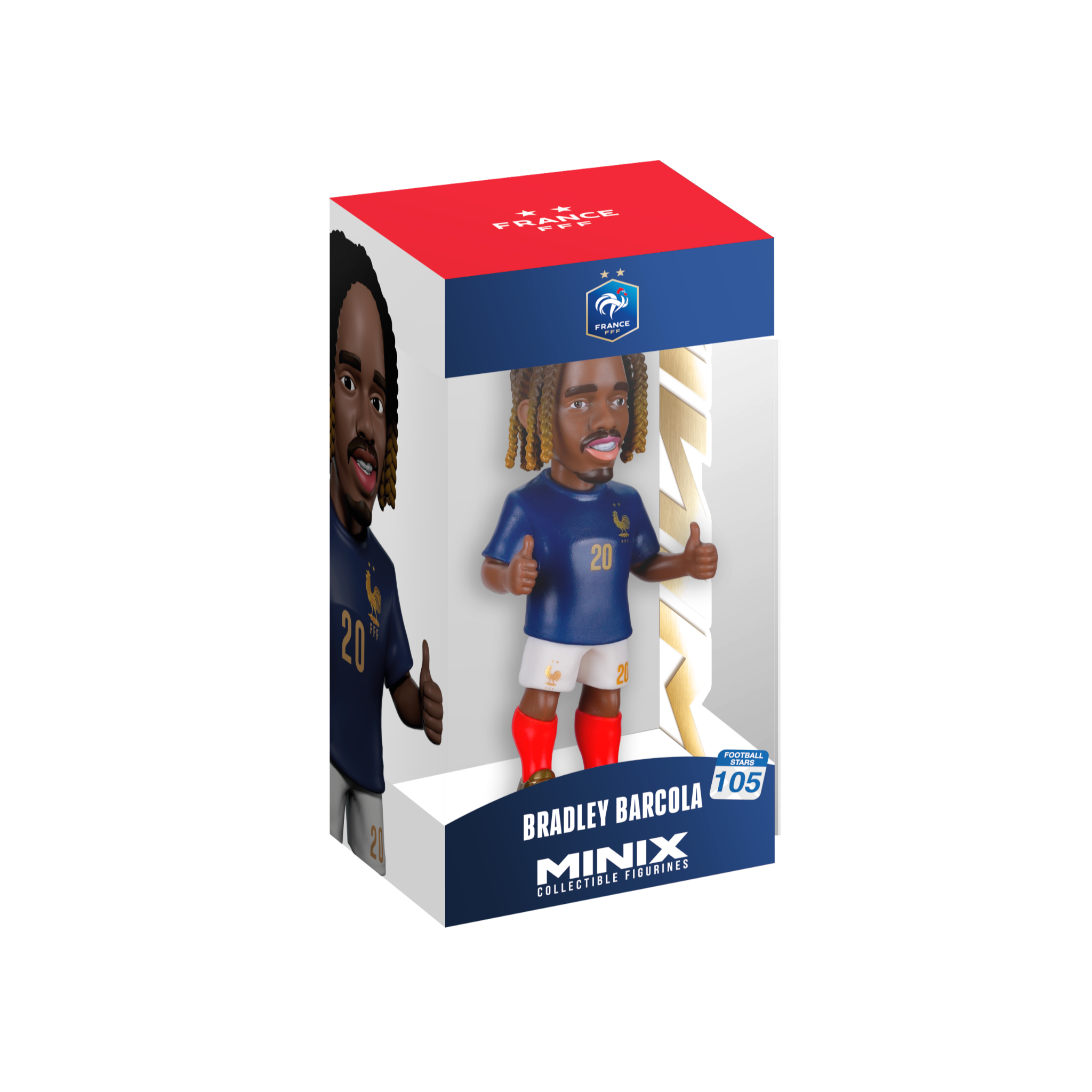Minix Bradley Barcola 12cm collectible figurine in France national team kit