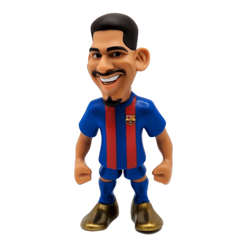 Minix FC Barcelona Football Stars collectible figurine in blue and red kit with detailed features and gold boots