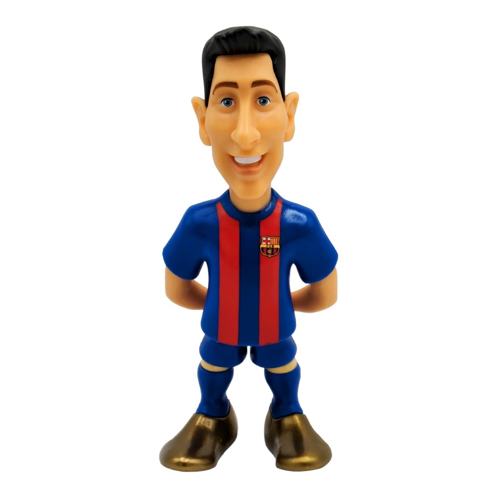 Minix FC Barcelona Football Stars official licensed figurine wearing blue and red kit with gold boots, standing 12cm tall