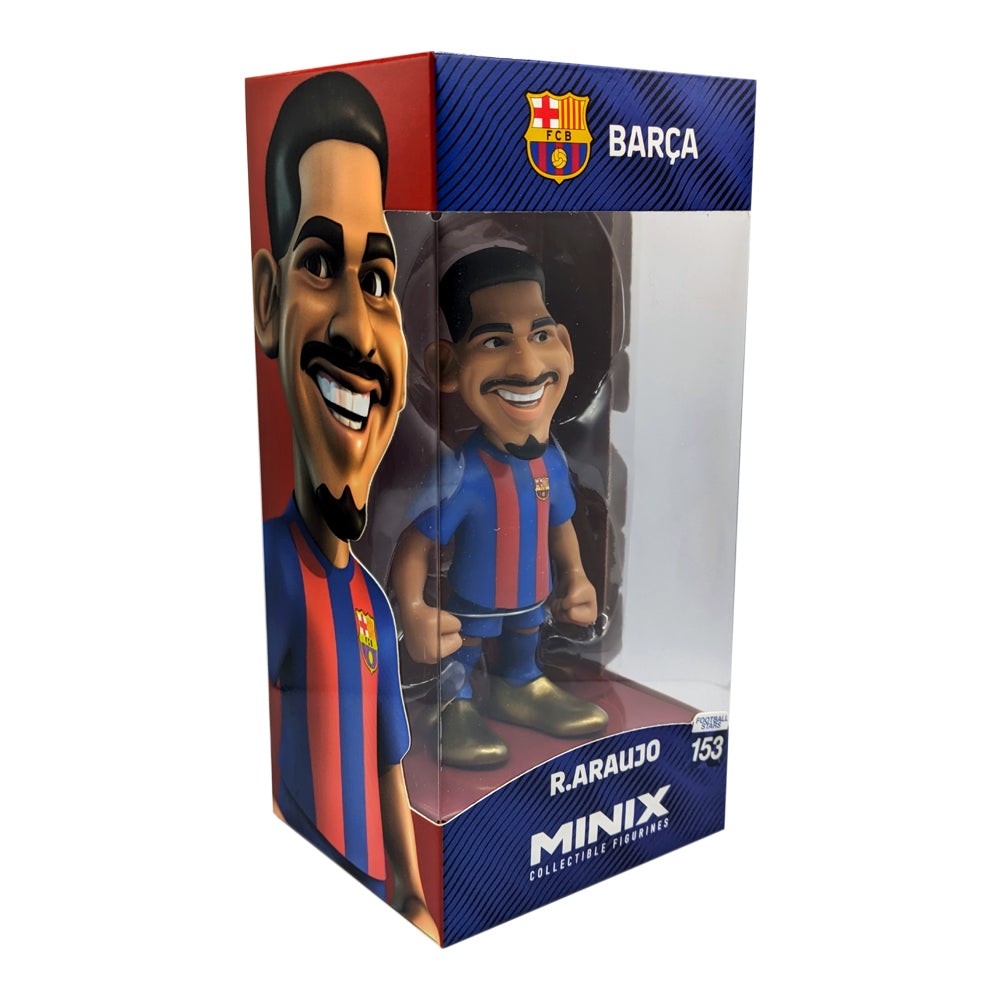 Minix FC Barcelona Football Stars official licensed 12cm R. Araujo figurine in blue and red kit collectible display toy