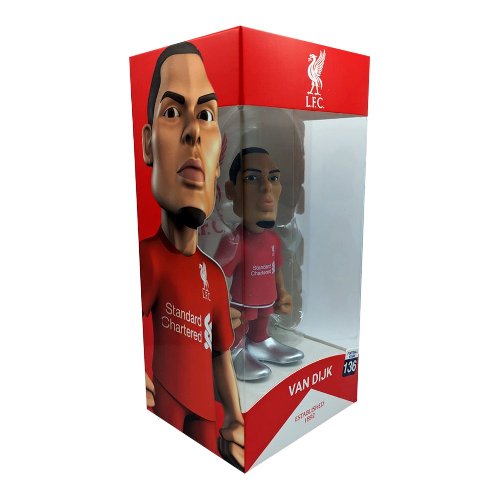 Minix Liverpool FC Football Stars Minix 12cm collectible figurine of Van Dijk in official club kit packaging