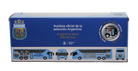Argentina AFA Mini Team Bus collectible in a blue-and-white box featuring Argentina football graphics and bus illustrations