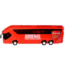 Arsenal Mini Team Bus in bright red with black windows, Arsenal crest and white lettering on a detailed coach replica