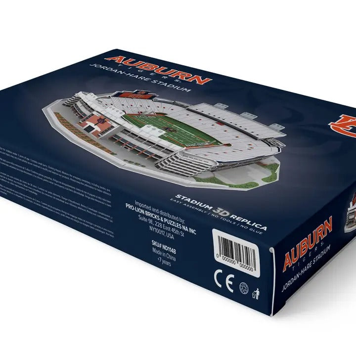 Auburn Jordan-Hare Stadium 3D puzzle packaging and completed model detail