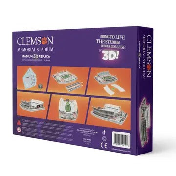 Clemson Memorial Stadium 3D puzzle box back showing assembly stages